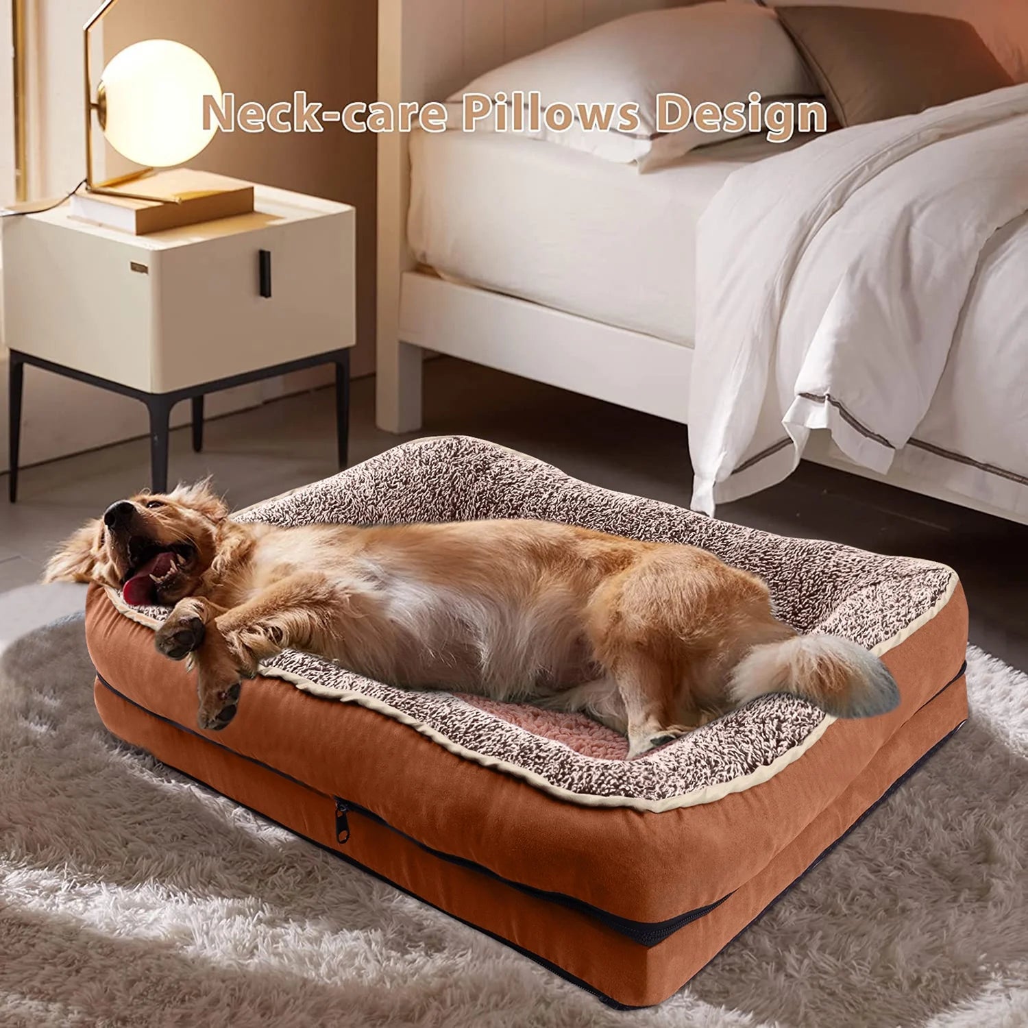 Dog Beds for Medium Sized Dogs Orthopedic Dog Bed Sofa Large Medium Small, Supportive Egg Crate Foam Pet Couch Bed with Removable Washable Cover Non Skid Bottom, M, Grey