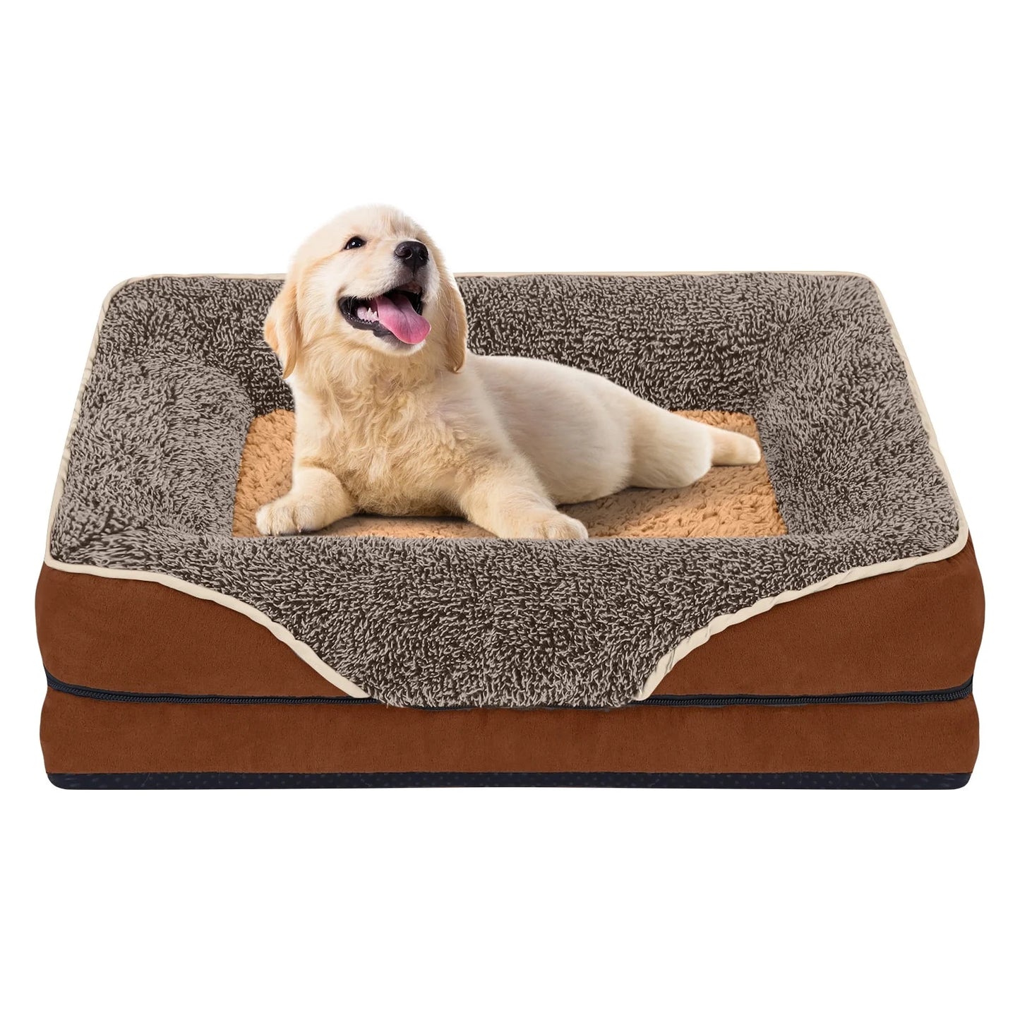 Dog Beds for Medium Sized Dogs Orthopedic Dog Bed Sofa Large Medium Small, Supportive Egg Crate Foam Pet Couch Bed with Removable Washable Cover Non Skid Bottom, M, Grey