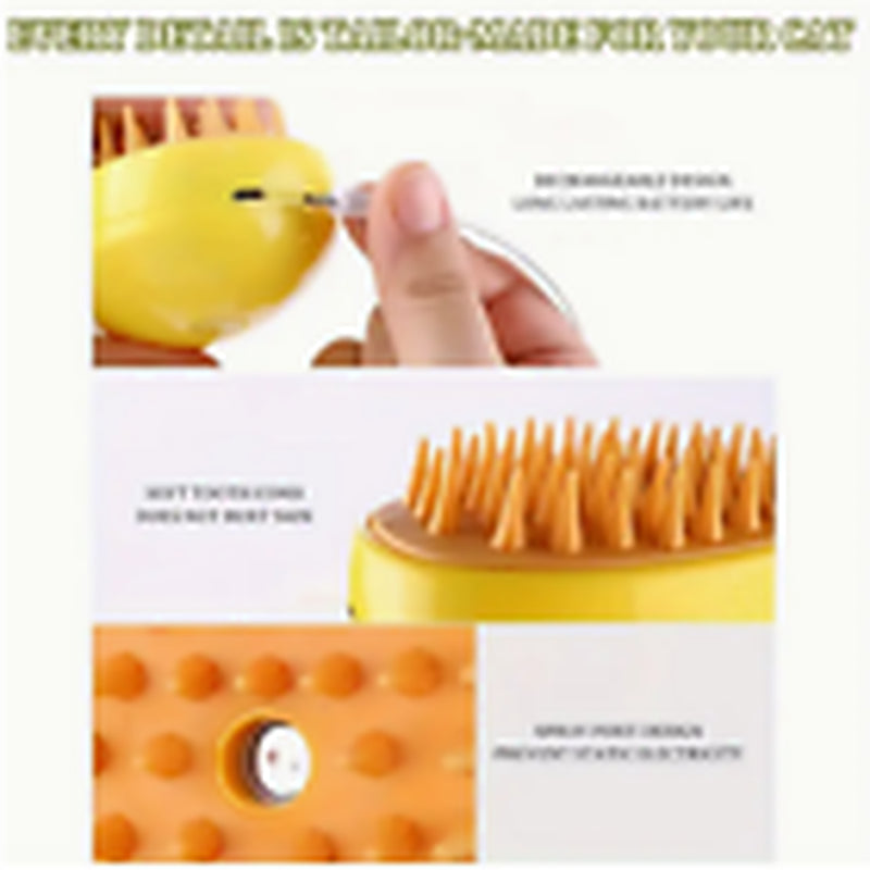 Rechargeable Shedding Hair Spray Hot Steam Easy Pet Grooming Brush for Cat, Dog