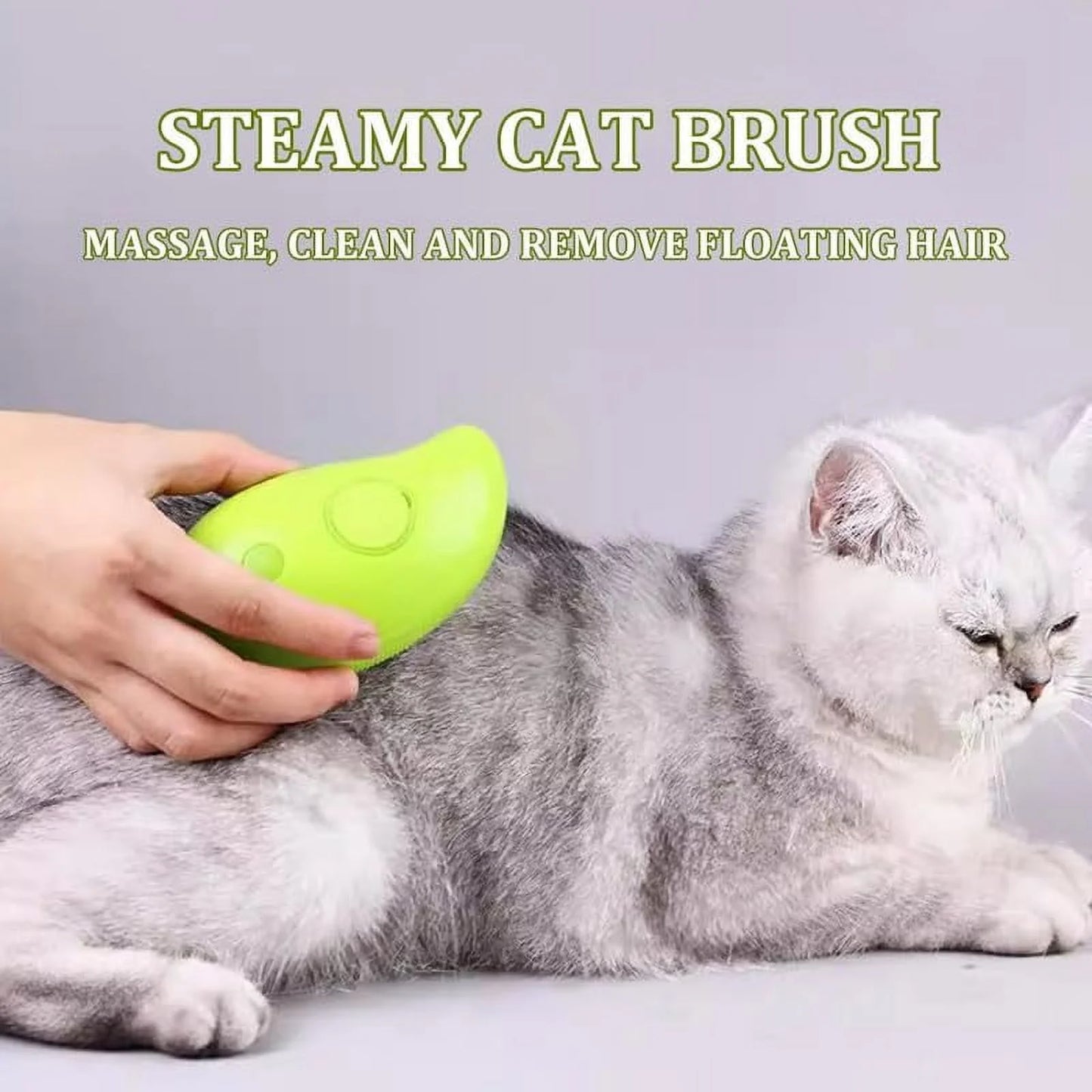 3 in 1 Steamy Cat Brush - Upgraded Multifunctional Cat Steamer Brush, Self Cleaning Steam Cat Brush for Massage, Steam Pet Brush for Removing Tangled and Loosse Hair