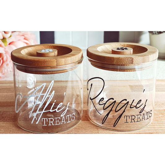 Personalized Pet Treat Glass Storage Jar