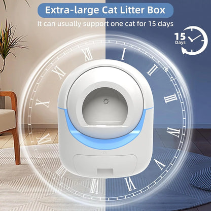 Self Cleaning Cat Litter Box, Automatic Litter Box with 2.4G Wifi APP Control , 40 Litter Liners&Mat